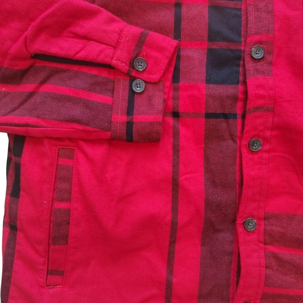 The North Face Campshire Sherpa Lined Flannel Shirt Jacket‎ Red Black Plaid